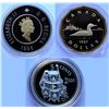 Canada, Group of Proof Coins (3) 0.05c Sterling Silver "Les Voltigeurs de Quebec" 2000, $1 Loonie 19