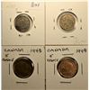 Image 1 : Canada, Mix lot w/ Tombac 0.05c 1943 x 2 and 0.10c x 2 1858 (1st Date Repunched 5) AVG and 1914 XF [