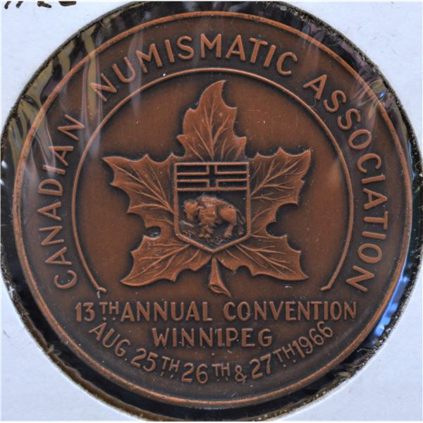 Canada, Medal "13th Annual Convention 1966" Cannadian Numismatic Association by Manitoba Coin Club B