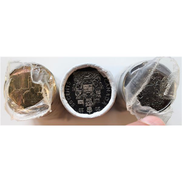 Canada, Mint Roll x 3, 0,50c x 2 Special Wrap 2023 and (1952-)2002 + $1 roll (1867-)1992 "125th Parl