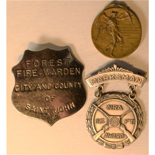 Canada, Miscellaneous Group, Forest Fire warden Badge St-John County New Brunswick Great Condition, 