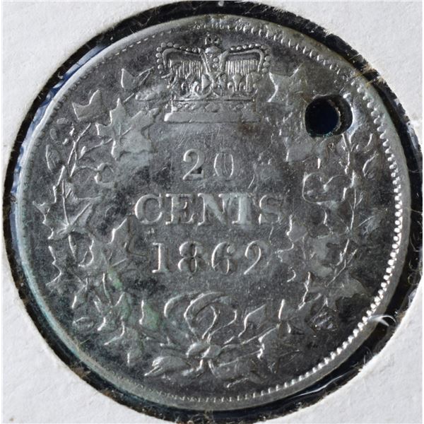 Canada, New Brunswick 0.20c 1862 Perforation, Silver, F-15 or better