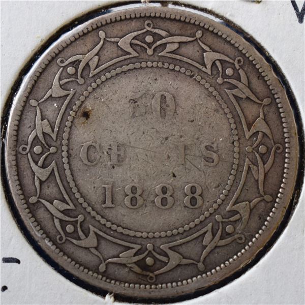 Canada, Newfoundland 0.50c Silver 1888 (Obverse 1) "Only 20k Struck the lowest ever" Key Date Grade 