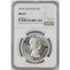 Canada, Silver Dollar 1954 Voyagers Certified by NGC MS-63