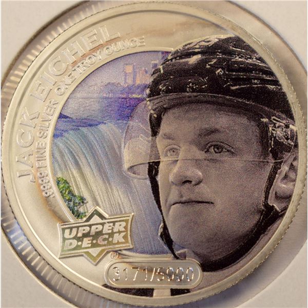 Cook Island 5 Dollars Colored Hockey UPPER-DEEK Jack Eichel Numbered (3171/5000) 1OZ .9999 BU+
