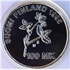 Image 2 : Finland 100 Markkaa 1995 Sterling Silver 24g High MS Encapsulated from Mint
