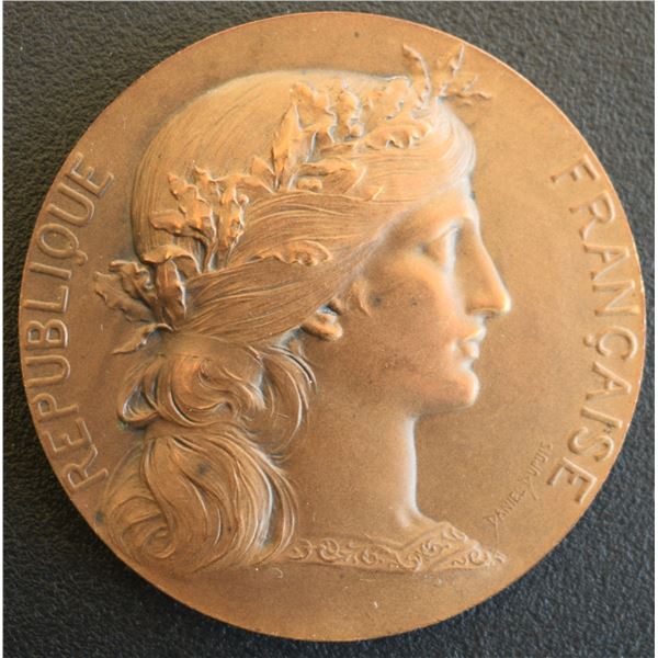 France Medal "Marianne" Offert par Mr B. Marrou. Député, Bronce by Daniel Dupuis 65g 50mm UNC Red-Br