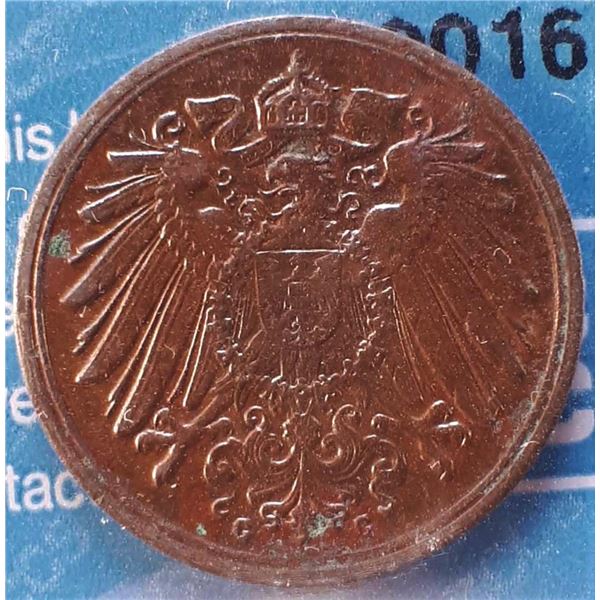 Germany Empire, 1 Pfennig 1895G 5 over 5 MS-64 Br CCCS Certified