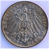 Image 2 : Germany, Wurttenberg State, 3 Mark 1914F "Wilhelm II" Letterd Edge A-UNC w/ nice details