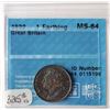 Image 4 : Great Britain, 1 Farthing 1822 (Brown-Bluish Patina) MS-64 "Stunning Coin" CCCS Certified