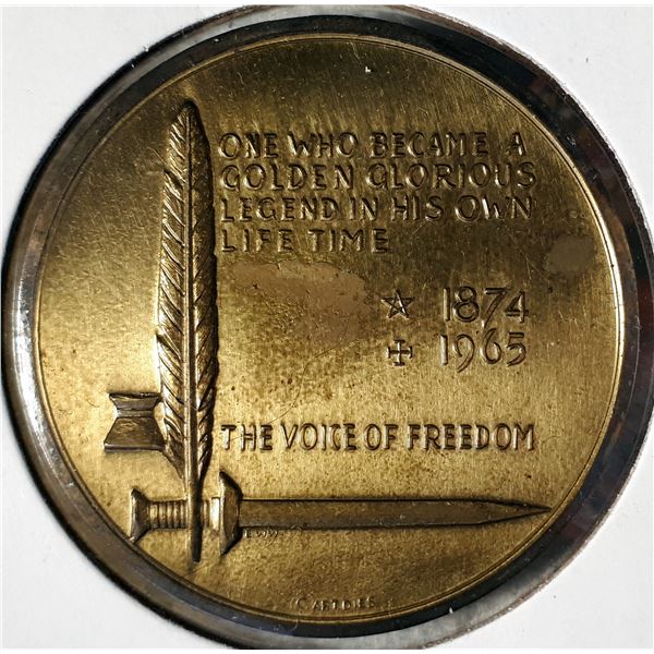 Great Britain, Commemorative Medal "Sir Winston Churchil, The Voice of Freedom" Bronze, 40mm Minted 