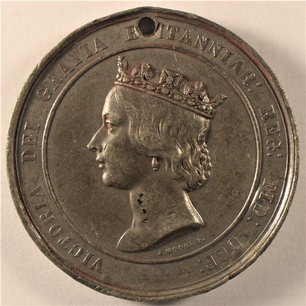 Great Britain, Queen Victoria Silver plated pewter Event Souvenir Medal "Mowbray Extension Park Sund
