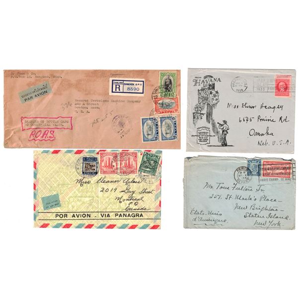 Groupe of 4 Covers World from 1920s to 40s from Canada, Siam (Thailand), Colombia and Cuba with a ni