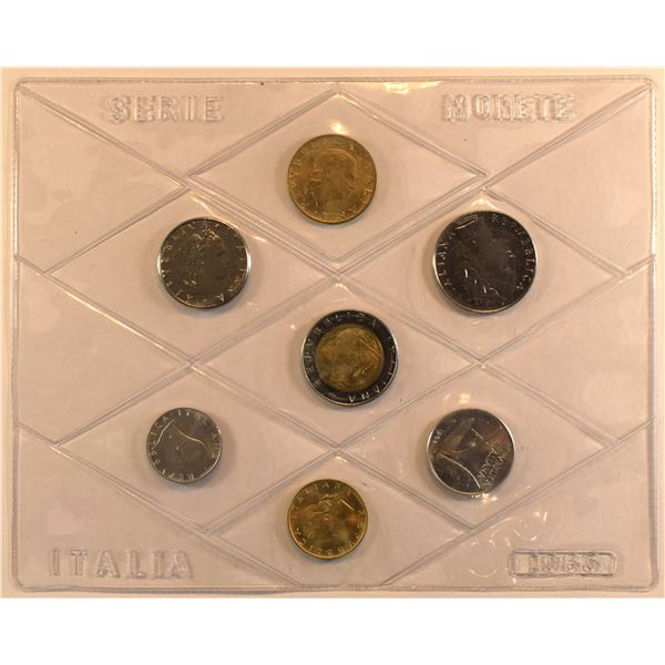 Italy, Year Mint sealed Set 1983 from 5 to 500 (Bimetalic) Liras Mint State (7)