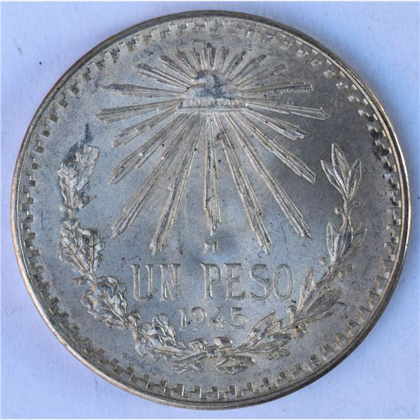 Mexico, 1 Peso 1945 .720 in Mint State BU