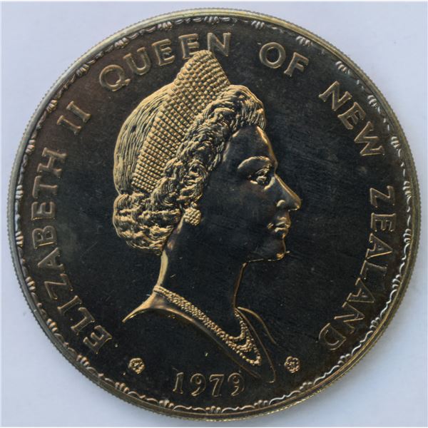 New Zealand, 1 Dollar 1979(o) QEII Regular Issue KM #48 CuNi Proof Like
