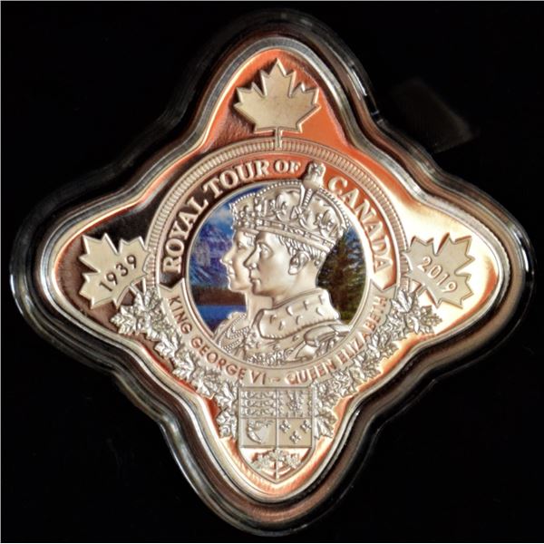 Niue 1 dollar 1OZ .999 1939-2019 Commemorating Royal Visit to Canada, Star Shape, Mintage 2000