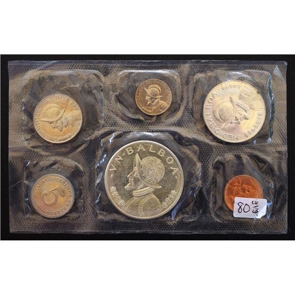 Panama. Proof Like Year Set from 0.01 Centimo to 1 Balboa with Silver 0.900 in Original Packing