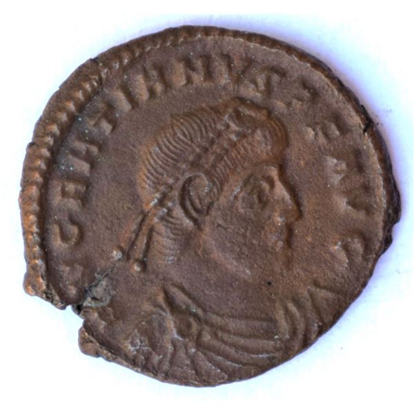 Roman Empire, Follis Valentinianus (Numus/Solidus) year 367-375 "D" Bronze 2.46g Hammered Amazing Co