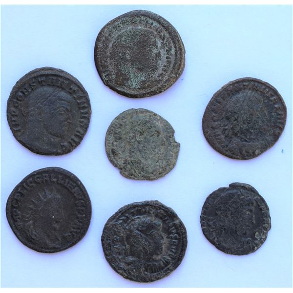 Roman Empire, Group of 7 coins Various Grades, Metals, Periods and Emperors, Better Grades Interesti
