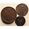Image 2 : Russia, Polushka (¼ Kopek) 1845CM, ½ Kopek 1939CM (Key Date) and 1 Kopek 1844CM All Cooper Grades Ch