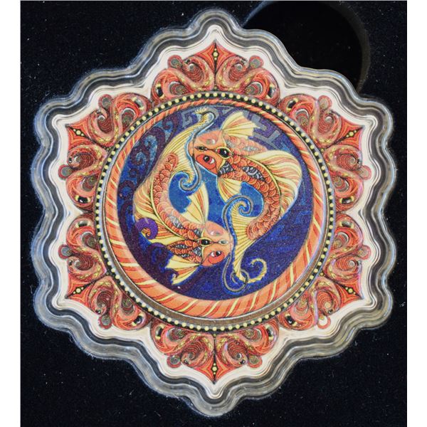 Solomon Islands, 5$ 2021 "Fish of the 2nd Chakra coin" 2 Oz of .999 Color Enameld Proof U.H. Cameo L