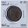 Image 3 : U.S.A. 0.01c Large Penny 1850 VF+ to XF light Blue Patina
