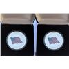 Image 1 : U.S.A. 225th Years Commemorative Medallion CuNi 1776-2001 Coloured Flag x 2 Struck in Canada in Orig