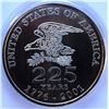 Image 2 : U.S.A. 225th Years Commemorative Medallion CuNi 1776-2001 Coloured Flag x 2 Struck in Canada in Orig