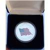 Image 4 : U.S.A. 225th Years Commemorative Medallion CuNi 1776-2001 Coloured Flag x 2 Struck in Canada in Orig