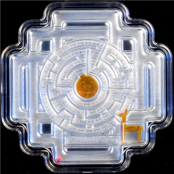 Solomon Island 4 Dollars 2022 Incan House of the sun Numbered 0038 Mintage of 3000 Proof 1.5 Oz 9999