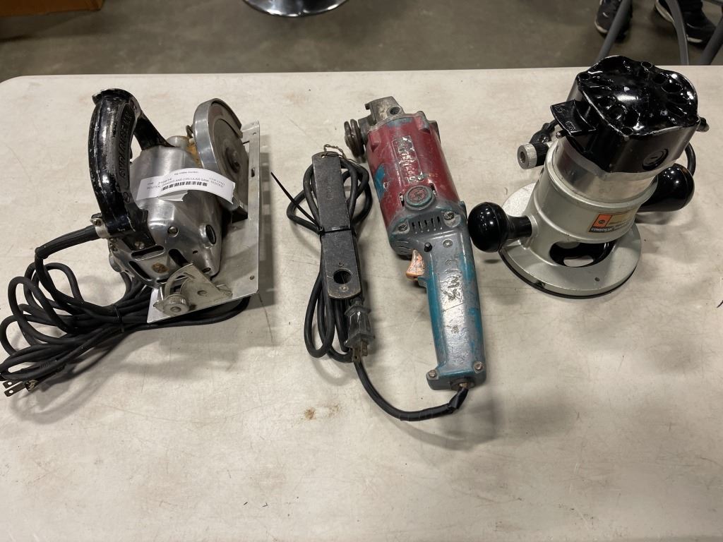 ROUTER, GRINDER AND CIRCULAR SAW, TESTED WORKING