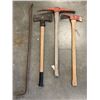 Image 1 : 2 PICK AXES, DOUBLE ENDED AXE AND WRECKING BAR