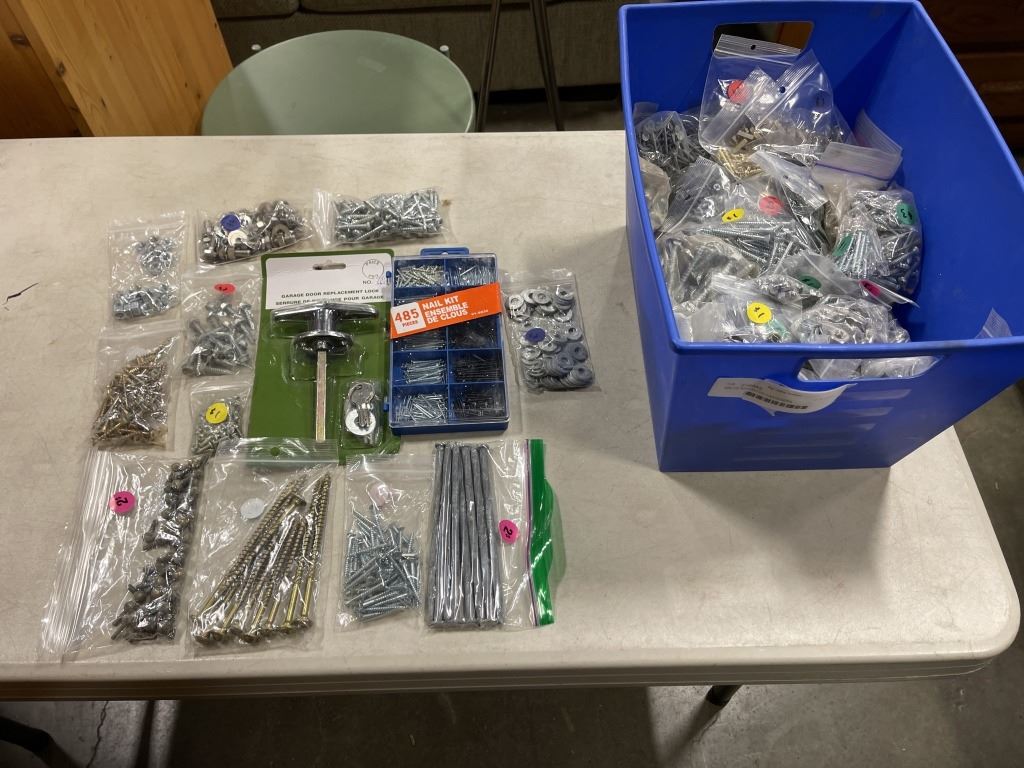 BIN OF ASSORTED FASTENERS