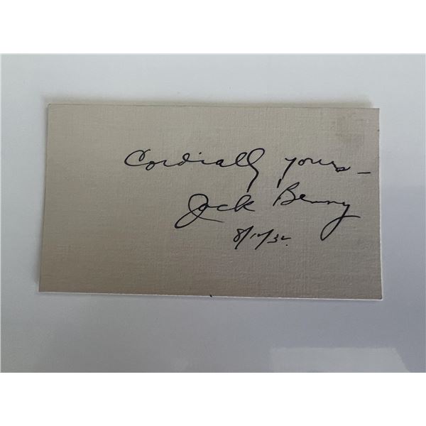 Jack Benny original signature