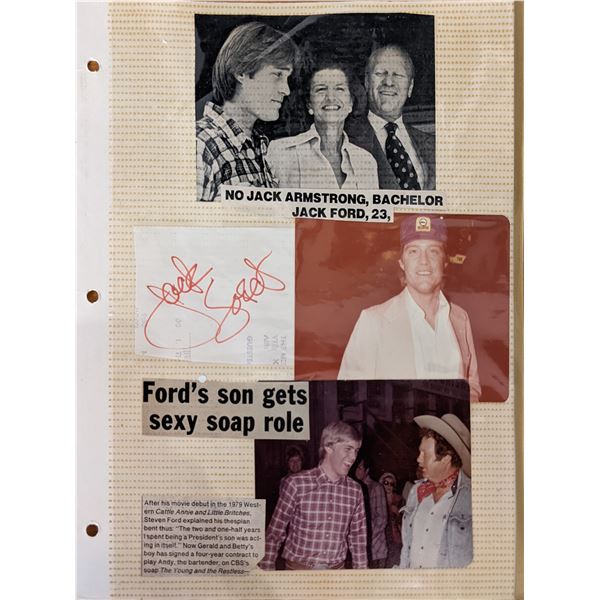 Jack Ford Photo Album Page with signature cut