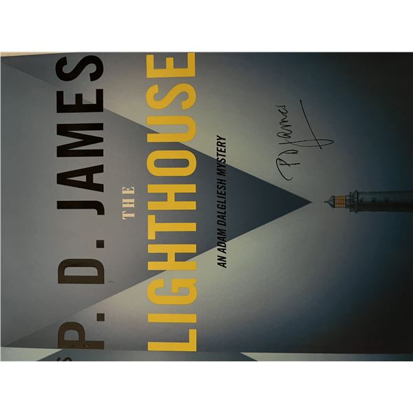 PD James The Lighthouse signed book sleeve