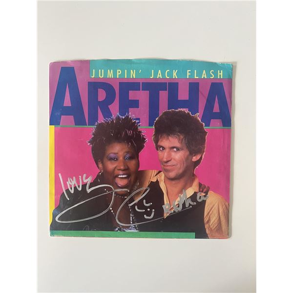 Aretha Franklin signed Jumpin Jack Flash 45 record