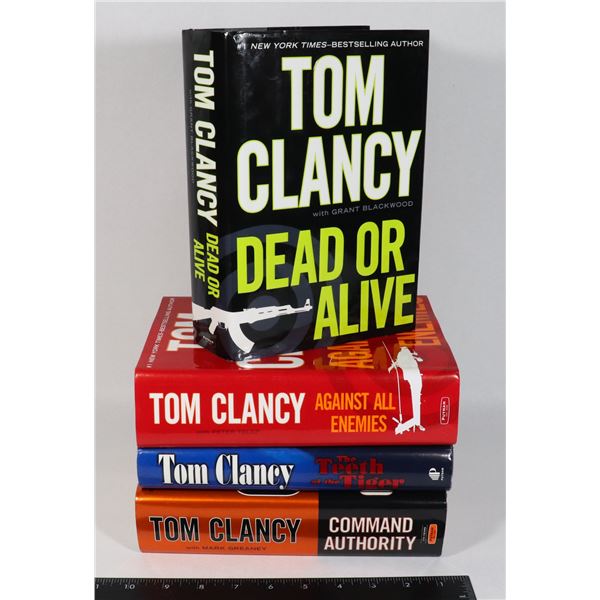 FOUR TOM CLANCY HARDCOVER BOOKS