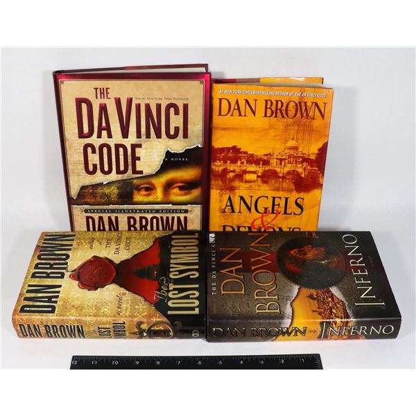 FOUR DAN BROWN HARDCOVER BOOKS