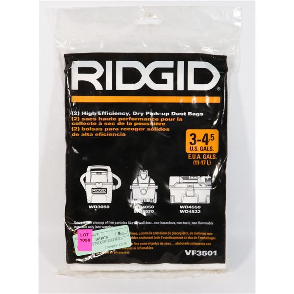 RIDGID DRY PICKUP DUST BAGS