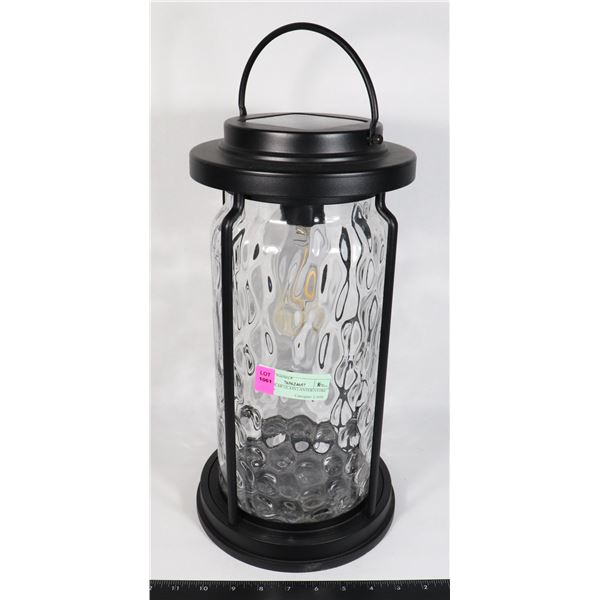 16"H SOLAR GLASS LANTER-STORE RETURN