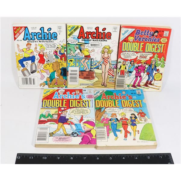 GROUP OF 5 VINTAGE ARCHIE COMIC BOOKS