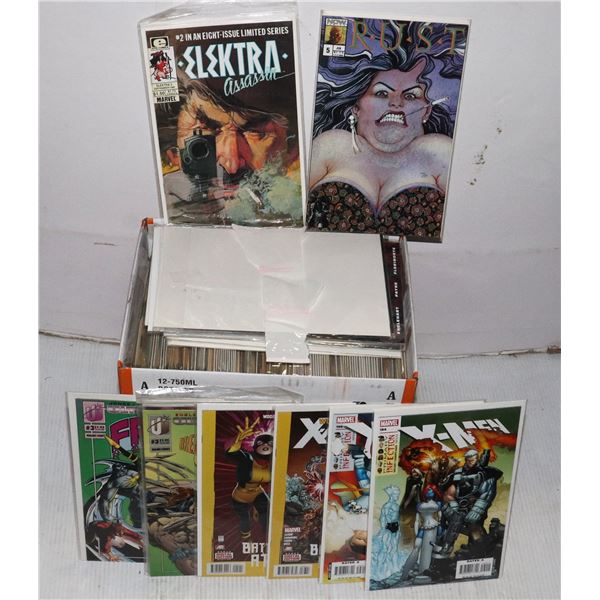 BOX OF ASSORTED COMICS, MOST BAGGED/ BOARDED