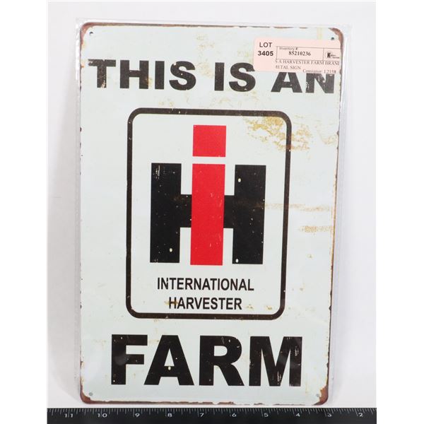THIS IS A HARVESTER FARM BRAND NEW METAL SIGN