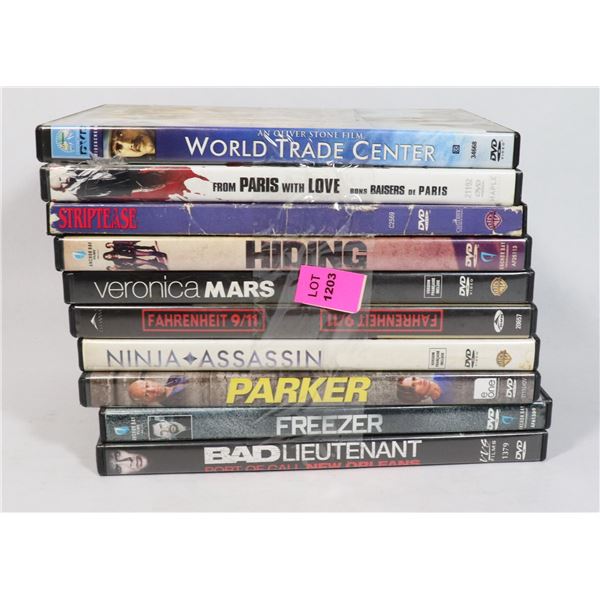 BUNDLE OF ASSORTED DVDS