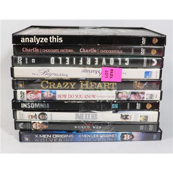 BUNDLE OF ASSORTED DVDS