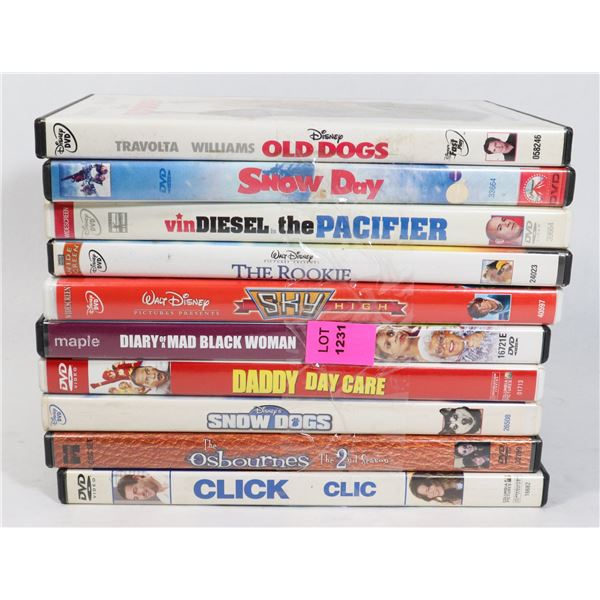 BUNDLE OF ASSORTED DVDS