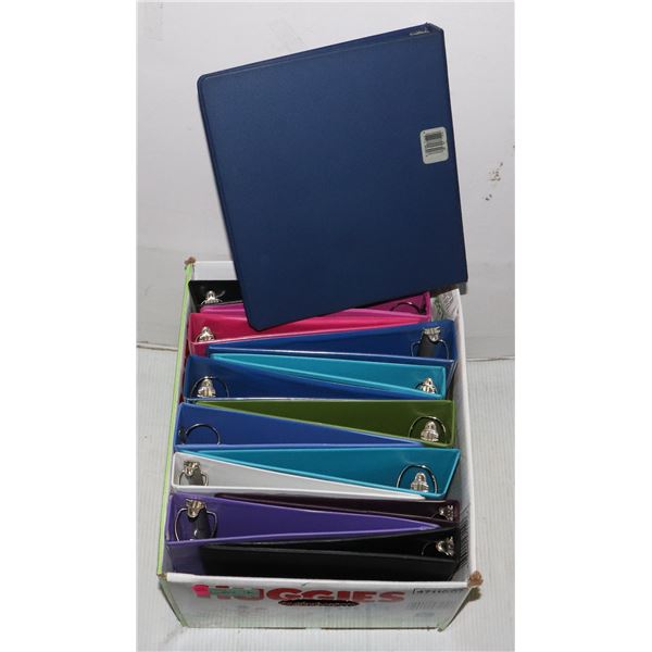 BOX OF ASSORTED BINDERS