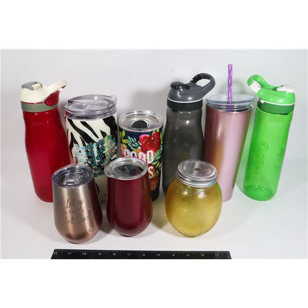 BOX OF TRAVEL MUGS/ WATER BOTTLES